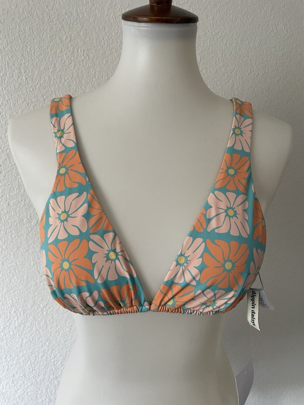 Dippin Daisys Swim Bikini Top Triangle Multicolor Floral Swimwear